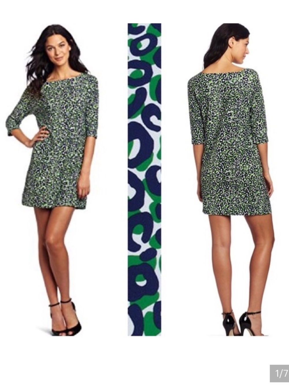 Lily Pulitzer Thrill of the Chase Cassie Dress XS Leopard Print Navy Green